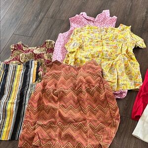 Lot-Mixed Women's Tops, dresses and Skirts - Yellow, Pink, Coral, Striped, cream